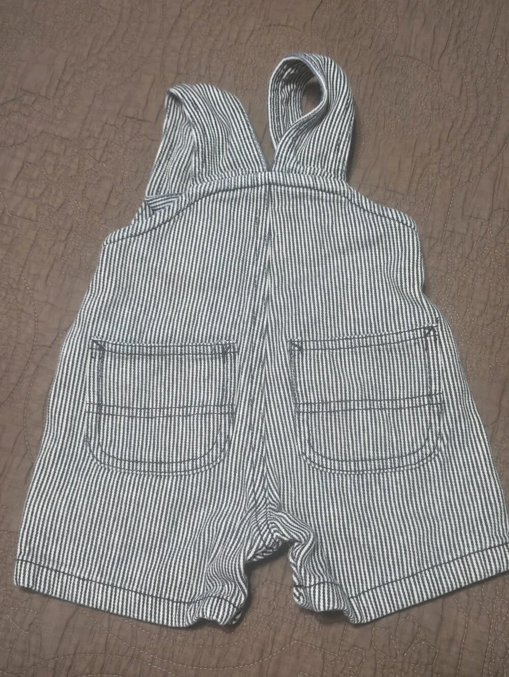 3 Month Carhartt Denim Overalls Blue & White Pin Striped Baby Boy Clothes 3M